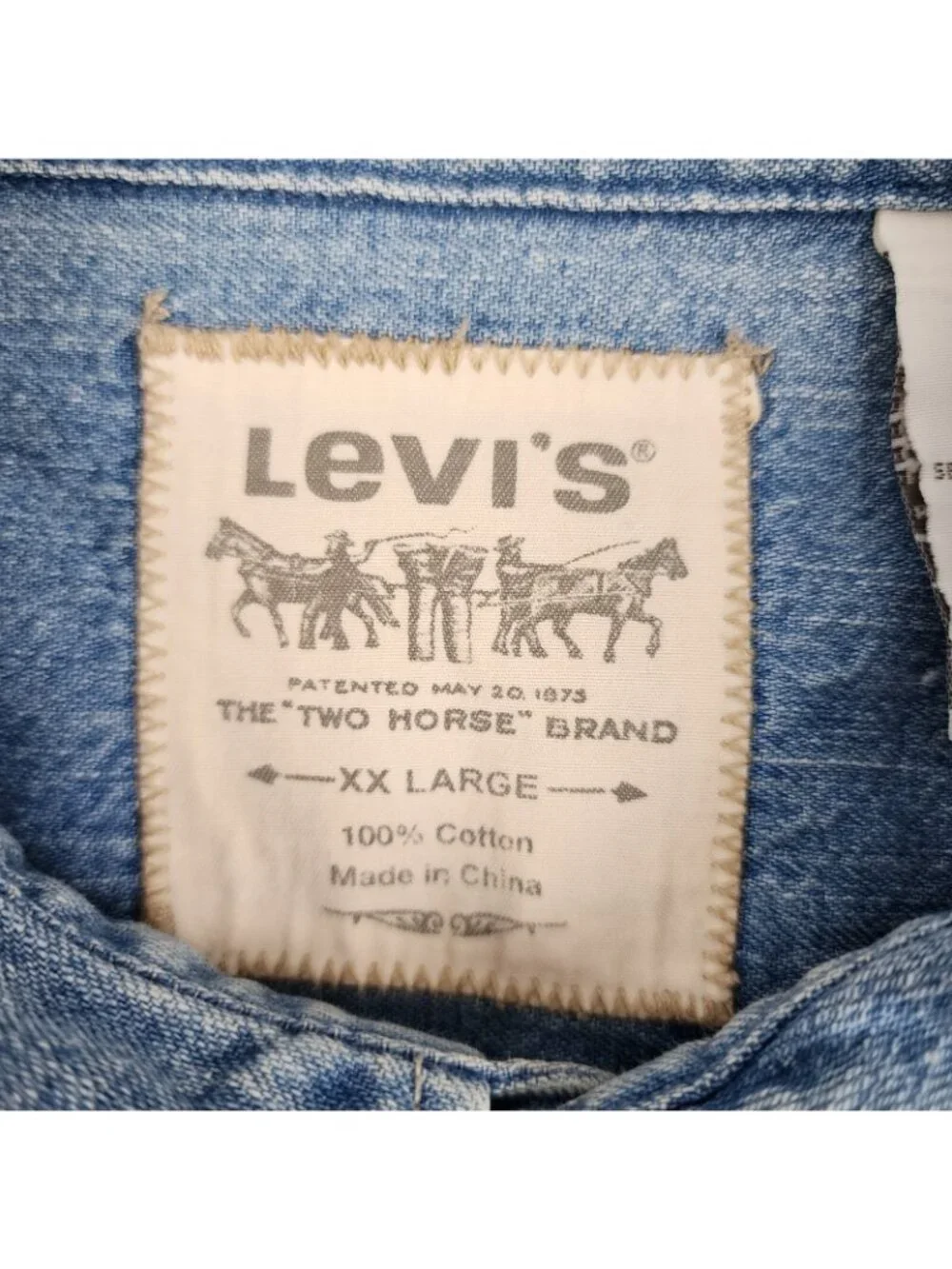Levis Shirt Mens XXL Blue Western Denim Button Up L/S